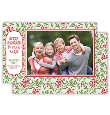 Christmas Photo Cards, Holiday Floral, Roseanne Beck